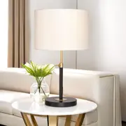 Iris Table Lamp in Matt Black w/ Brushed Brass