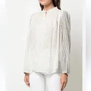 Rag & Bone Carly Pinstripe Tie Front Blouse Size medium NWT