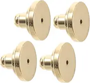 [TEHAUX] 4pcs Brass Electroplated Earring Backs for Heavy Studs Large Comfort Back Pads Prevent Sagging User-friendly Locking Design