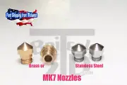MK10 Nozzle, Brass or Steel, M7 Thread Nozzle 0.2mm-1.0mm Makerbot, Flashforge
