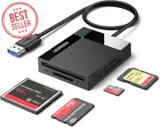 USB 3.0 4-in-1 Memory Card Reader SD TF CF MS 5Gbps Mac Windows Adapter