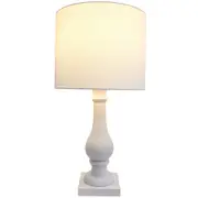 LVD Timber Grove Wood/Linen/Metal 62cm Lamp /Office Table Lampshade White