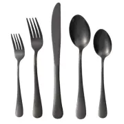 Xingjiake 40-Piece Black Silverware Set Stainless Steel Service for 8 Dishwa...