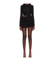 draped mini dress AU8 Black