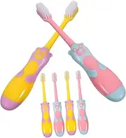 Healeved 2sets Pig Cartoon Toothbrush Cleaner Gum Care Toothbrush Oral Care Tool Kid Toothbrush Boys Pig Toothbrush Tooth Brush Suction Cup Toothbrush Tools for Pp 6pcs*2