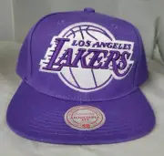 Mitchell & Ness LOS ANGELES LAKERS Snapback Hat PURPLE Cap NBA XL COLOR DUB