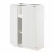 METOD base cabinet with shelves/2 doors, white/Stensund white, 60x37x80 cm