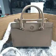 Michael Kors Everly Medium Saffiano Camel Leather Satchel Shoulder Strap