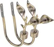 GLEAVI 2Pcs Leaf Shaped Metal Curtain Holdbacks Handmade Curtain Holders for Wall Decor Stylish Drapery Tiebacks for Modern Window Decoration Accessories