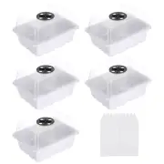 10 Pack 6 Cell Seeding Starting Trays Kit for Greenhouse Planting White