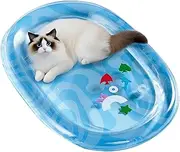 Huvqianu Cat Water Bed Play Mat | Sensor Cat Bed Cooling Mat | Waterproof Stain-Resistant Mattress, Cooling Supplies for Small Medium Animals Puppies