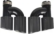 Genuine Double Exhaust Pipe Modified Tail Throat Inclination Style Carbon Fiber Tail Tips Universal Modified Exhaust Pipe Tip(Equal 63mm)