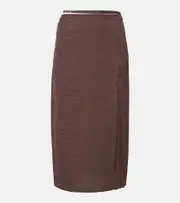 [Jacquemus] Jacquemus Notte satin midi skirt UK 10 brown
