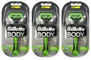 Gillette Body Razor for Men - 3 Blades - Fits Fusion, Proglide, Venus (3 Pack)