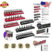 Compact Magnetic Socket Holder Kit - Secure Storage for 143 Tools & Attachments