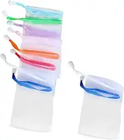 VINTORKY 10pcs Soap Foaming Net Pouch Mesh Shower Bubble Maker for Facial Cleansing Convenient Drawstring Design for Quick Drying Random Color Random Color