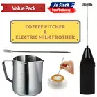 1set Mini Foamer Kitchen Tool Milk Frother Egg Beater & Coffee Pitcher Value Set