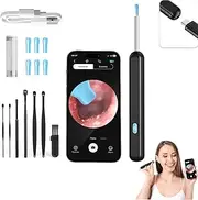 Clearview Pro Ear Cleaner Kit, Clearview Pro Ear Cleaner Kit 8-Piece Set, Wi-Fi Visible Wax Elimination Spoon, with Camera and Light(Black + Ear Spoon Set of 7)