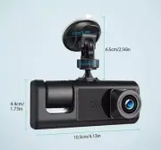 1080P HD DVR Car Dual Lens Dash Cam Front/Rear/Inside Video Recorder Camera WiFi