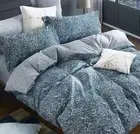 Duvet Cover Set 600 Thread Count Cotton Bedding Set (Full, Blue-Paisley)