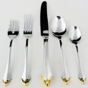 GOLDEN KENWOOD by Oneida 5 Piece Place Setting NEW NEVER USED 18/10