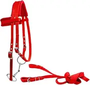 KQFCAZRE Horse Flange with Padded Head Stall, Versatile Harness, Halter with Soft Cushion, Riding Rope, Survey Strap