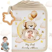 Baby Photo Albums Holds 17 Photos, Baby Photo Book with Safe Mirror for 4 x 6" Kids Album for Newborn Toddler & Kids Birthday Gift Albums