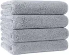 Quick Dry Lint Free Microfibre Bath Towel, 76 X 145 Cm, Pack of 4 (Grey)