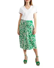 Hobbs London Cassidy Ruched Midi Skirt