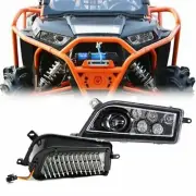 Black Led Angel Headlights For 2014 ~ 2018 Polaris RZR 1000 XP & Turbo RZR 900