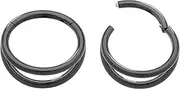 [365 Sleepers] Titanium Implant Grade 8mm - 12mm Double Hoop Hinged Segment BCR Ring Helix Tragus Septum Clicker Nose Huggie Earring Body Piercing Jewellery