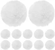 uxcell 12-Pack Faux Fur Pom Poms, 1.2 Inch/ 2.4 cm Soft Fluffy Pompoms Balls Faux Rabbit Fur with Elastic Loop for Hats/Bags/Keychains/Knitting Accessories/DIY Crafts [White]