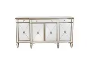 DA Antiqued Mirrored Ribbed 4 Door 3 Drawer Sideboard