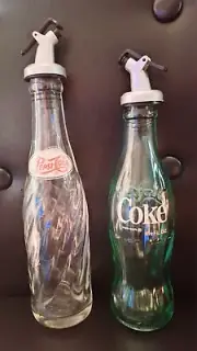 Coke Coca Cola/ Pepsi Cola Glass Bottle Vintage Repurposed Oil/vinager Cooking