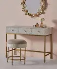Stylish Bone Inlay Console Table Sleek Grey Finish