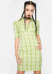 [Dolls Kill x Glamorous] Check Polo Shirt Dress