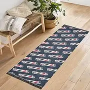 Joisal Long Runner, Retro Barber Blue Long Hallway Rug, Waterproof Kitchen Mat, Floor Mats for Kitchen