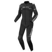Misano Ladies Black Grey 2PC Leather Motorcycle Suit