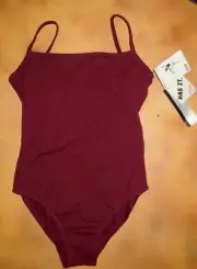Dance Bloch Burgundy Cotton Spandex Camisole Leotard Low Back Ladies Sm Adult