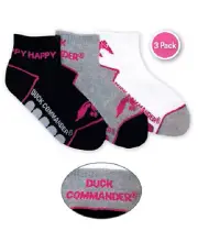 New Duck Dynasty Duck Commander HAPPY HAPPY 3 prs Quarter Girl Socks S 5-10 yrs