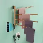 Bathroom Electric Towel Warmer Rose Gold Touch Control Heated Towel Rack Rail