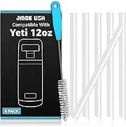 Jmoe USA Straws for YETI Rambler Jr. 12oz Kids Bottles | Replacement Plastic Straw Accessories | Food Grade & BPA Free | 6-Pack | With Cleaning Brush