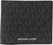 [Michael Kors] Black Logo Print Foldover Wallet