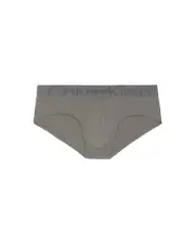 Calvin Klein Men's Embossed Icon Microfiber Hip Brief, Grey Sky, Size M