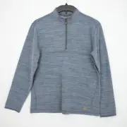 Solaris Men's Mock Collar 1/4 Zip Pullover M Medium Blue Heather NWT