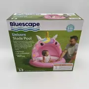 Bluescape Pink Unicorn Shade Inflatable Baby Splash Pool with Canopy, Round, 1-3
