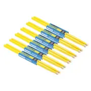 6 Pairs Maple Wood Drumstick Anti Slip Drum Stick 5A Yellow for Drumming Musical