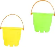 2Pcs Plastic Beach Bucket Fun Sand Buckets for Outdoor Play for Beach Park Backyard Activities