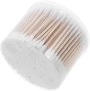JECOMPRIS 500pcs Safety Cotton Swabs Double-ended for Baby Ear Cleaning Soft Tips Wooden Sticks Travel Cotton Swabs Beauty Care