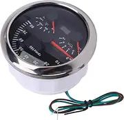 3 in 1 85mm Tachometer 8000rpm 40 to 120℃ Water Temp 0 to 10bar Oil Pressure 7 Color Backlight for Car Truck Boat Marine Yacht Motorcycle, Easy Installation (Black Dial Silver